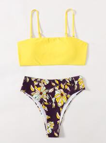 Flower Cami Bikini Swimsuit