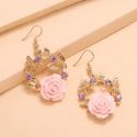 Flower Charm Drop Earrings