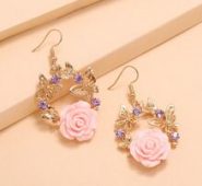 Flower Charm Drop Earrings