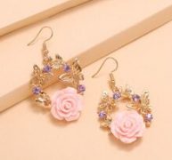 Flower Charm Drop Earrings