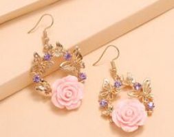 Flower Charm Drop Earrings