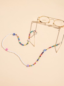 Flower Decor Beaded Glasses Chain