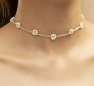 Flower Decor Beaded Necklace