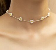 Flower Decor Beaded Necklace