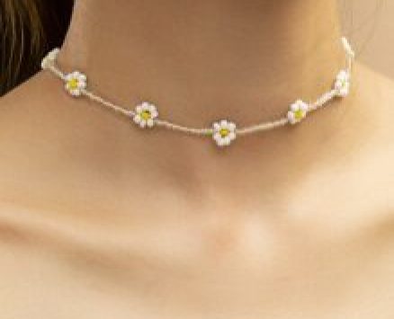Flower Decor Beaded Necklace