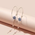 Flower Decor Chain Drop Earrings