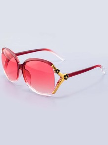 Flower Decor Tinted Lens Sunglasses