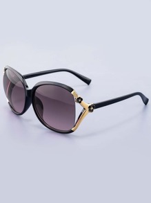 Flower Decor Tinted Lens Sunglasses