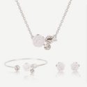 Flower Design Pendant Necklace & Earrings & Bracelet