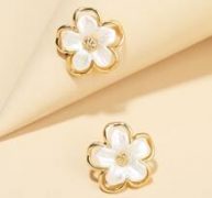 Flower Design Stud Earrings