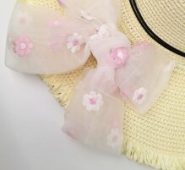 Flower Embroidery Bow Knot Hair Clip