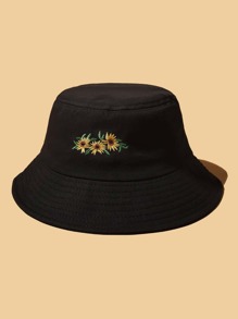 Flower Embroidery Bucket Hat