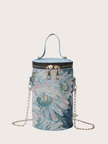 Flower Graphic Bucket Bag