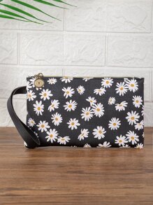 Flower Graphic Clutch Bag