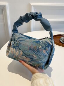 Flower Graphic Satchel Bag