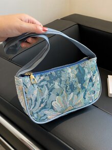 Flower Graphic Shoulder Bag