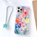 Flower Painted Phone Case With Lanyard