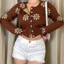 Flower Pattern Crop Cardigan