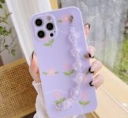 Flower Pattern Hand Strap Phone Case