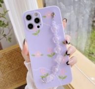 Flower Pattern Hand Strap Phone Case