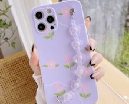 Flower Pattern Hand Strap Phone Case