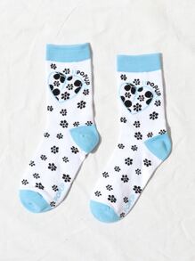 Flower Print Crew Socks