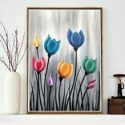 Flower Print DIY Diamond Unframed Painting