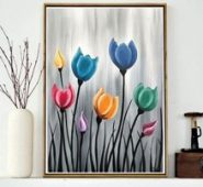 Flower Print DIY Diamond Unframed Painting