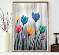 Flower Print DIY Diamond Unframed Painting