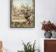 Flower Print DIY Diamond Unframed Painting