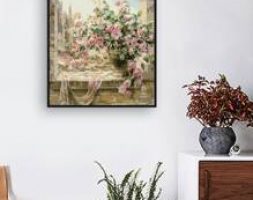 Flower Print DIY Diamond Unframed Painting