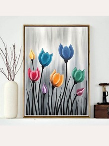 Flower Print DIY Diamond Unframed Painting