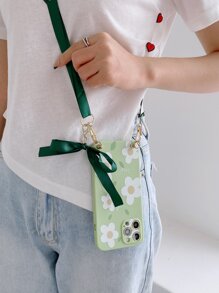 Flower Print Lanyard iPhone Case