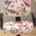 Flower Print Stretchy Swivel Chair Cover