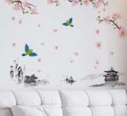 Flower & Bird Print Wall Sticker