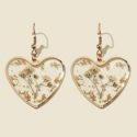 Flower & Heart Drop Earrings