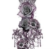 Flower & Heart Tattoo Sticker