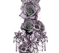 Flower & Heart Tattoo Sticker