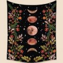 Flower & Moon Print Tapestry