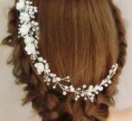 Flower & Pearl Design Hair Comb