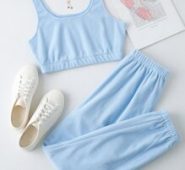 Fluffy Crop Tank Top & Joggers