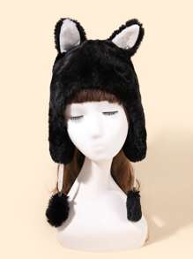 Fluffy Ear Decor Hat