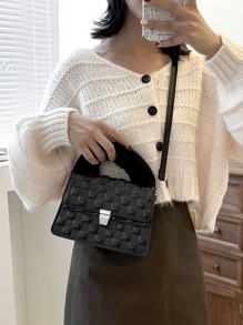 Fluffy Flap Satchel Bag