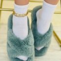 Fluffy Open Toe Slippers