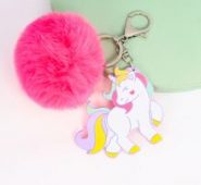 Fluffy Pom Pom Charm Keychain
