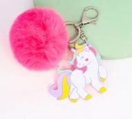 Fluffy Pom Pom Charm Keychain