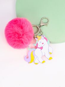 Fluffy Pom Pom Charm Keychain