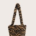 Fluffy Striped Tote Bag