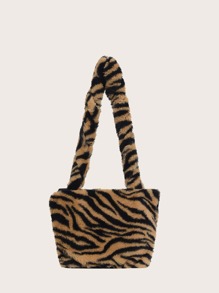 Fluffy Striped Tote Bag