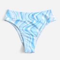 Fluid Pattern High Waisted Bikini Bottom